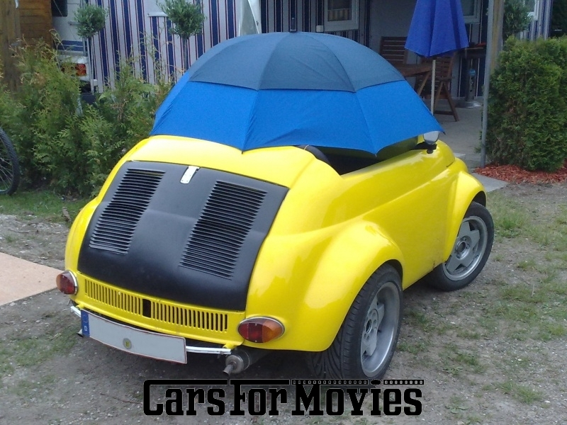 CarsForMovies | Fiat 500 HalfCar 1973 Italien Gelb Gelb Zivilfahrzeug Cabrio Baden-Württemberg 1761 Oldtimer Custom Umbau Roadshow Event Tuning Unikat showcar